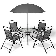 Check out our umbrella and chair selection for the very best in unique or custom, handmade pieces from our shops. 6pcs Patio Furniture Garden Set Umbrella W Table 4 Folding Chairs Gray Walmart Canada