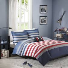 white grey stripe boy comforter set