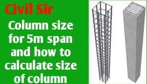 column size for 5m span how to