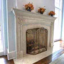 Custom New French Stone Fireplace Mantels