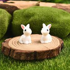 2pcs Pair Mini Rabbit Ornament