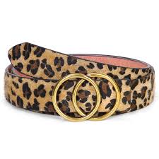 Women Leopard Print Leather Belt For Pants Jeans Waist Belt With Alloy Buckle Plus Size Belt By Whippy