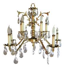 Free shipping on all spanish style chandeliers! Vintage Hollywood Regency Spanish Brass Bronze Crystal Chandelier Chairish
