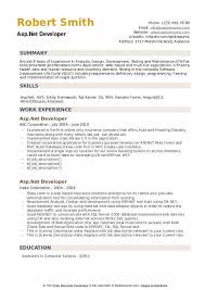 asp net developer resume sles