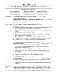 Sample Resume For Business School Admission  
