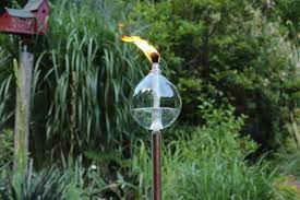 Garden Tiki Torch Hand Blown Glass