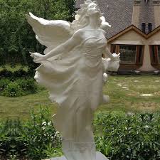 Marble Angel Statue Square Decoration