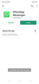 i am facing issue in updating whatsapp