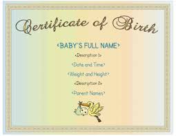 Male Birth Certificate Template