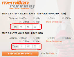 Mcmillan Running Calculator The Runners Resource