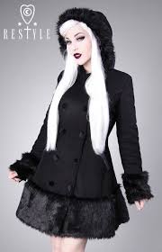 Black Wool Gothic Lolita Faux Fur