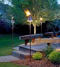 tiki torchs modern outdoor lighting