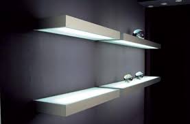 led floating glass shelves led cabinet