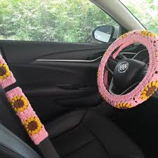 Crochet Sunflower Steering Wheel