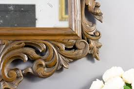 Baroque Style Carved Wooden Wall Mirror