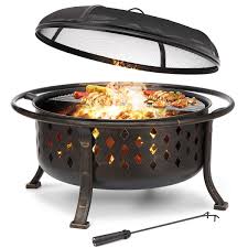 For those who take pleasure in sitting around an open fire on a clear night, enjoyment comes with peace of mind. Kingso 36 Fire Pit Outdoor Large Steel Wood Burning Fire Pits Bowl Bbq Grill F