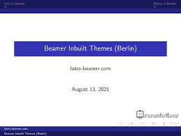 beamer themes full list latex beamer