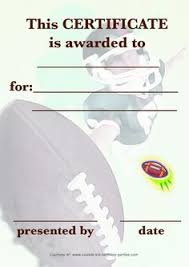 Free Printable Football Certificate Templates Football