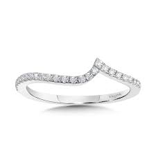 asymmetrical curved diamond wedding
