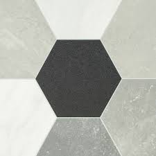 grey hexagon tile effect vinyl flooring