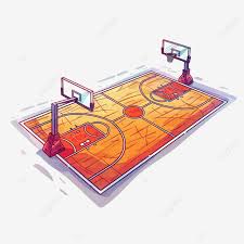 cartoon basketball court basketball
