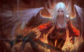 Girl Angel White Hair Angel Wings And