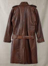 Spanish Brown Leather Long Coat 203