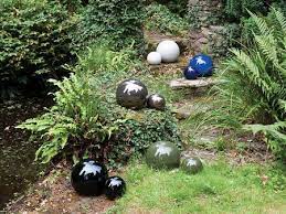 black glazed sphere ball garden