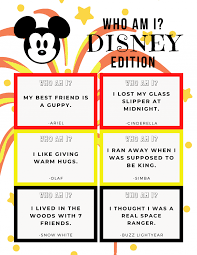 It's actually very easy if you've seen every movie (but you probably haven't). Free Disney Trivia Game Who Am I Game Marcie And The Mouse Disney Facts Fun Trivia Questions Trivia Questions For Kids