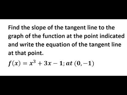 Equation Slope Of A Tangent Line At A