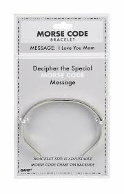 I Love You Mom Silver Tone One Size Fits Most Iron Metal Morse Code Bracelet