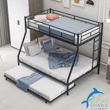 Metal Bunk Bed Frame With Trundle Bed