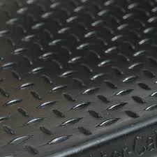 rubber cal diamond plate non slip rubber tread stair mats 6 pack black