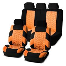 2nd Row Black Orange Seat Covers