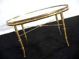 Golden Faux Bamboo Glass Coffee End Table