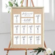 Wedding Seating Chart Template Set Printable Table Seating