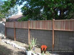 Gvoove Redwood Fence On Top Of Wall