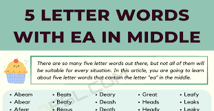 279 exles of 5 letter words with ea