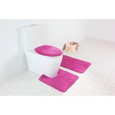 Hot Pink Bath Rug Set 3 Pce Toilet Mat