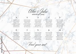 wedding seating chart poster template