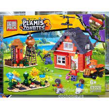 Lắp ráp xếp hình not Lego Plants vs Zombies hoa quả nổi giận 69326 nhà của  bác nông dân