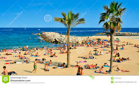 The impromptu party took place on barceloneta beach and police said they had advised revellers they were breaking health regulations. La Barceloneta Beach In Barcelona Spain Stock Photo 51511274 Megapixl