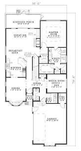House Plan 61342 Narrow Lot Style