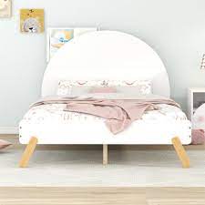 kids full bed frame with curved