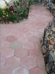 Hexagon Paver Walkway Backyard