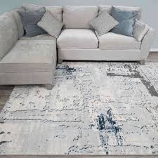 modern blue abstract distressed living