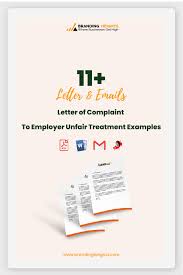 letter of complaint to employer unfair