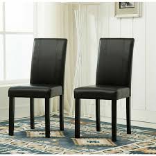 2 x faux leather dining chairs with