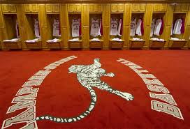locker room logo rug