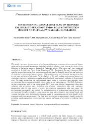 Pdf Environmental Management Plan On Proposed Kalishuri To